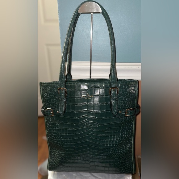 Kate Spade Vintage Vanston Croc Jackson Tote in Night Forrest - Picture 1 of 16
